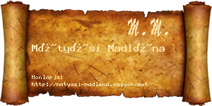 Mátyási Madléna névjegykártya